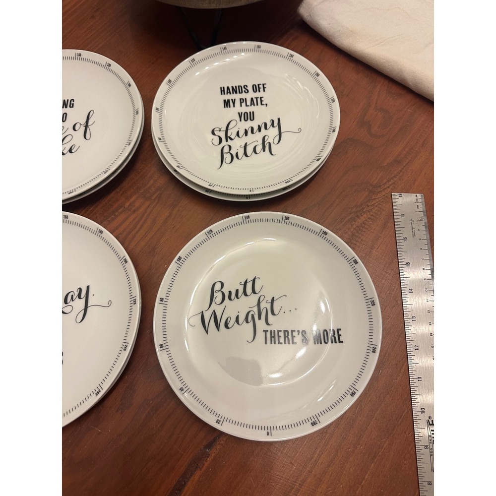 Z‎ Gallerie Weight For Dessert Plate Funny Diet Humor Kitchen Dining - Picture 9 of 9